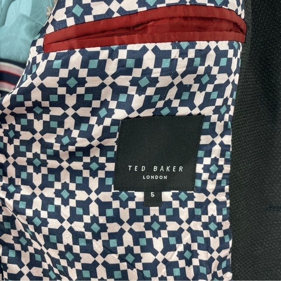 Ted Baker Mens Button Up Blazer Suit Jacket Size Iguana Lined 5 Large - Picture 6 of 12